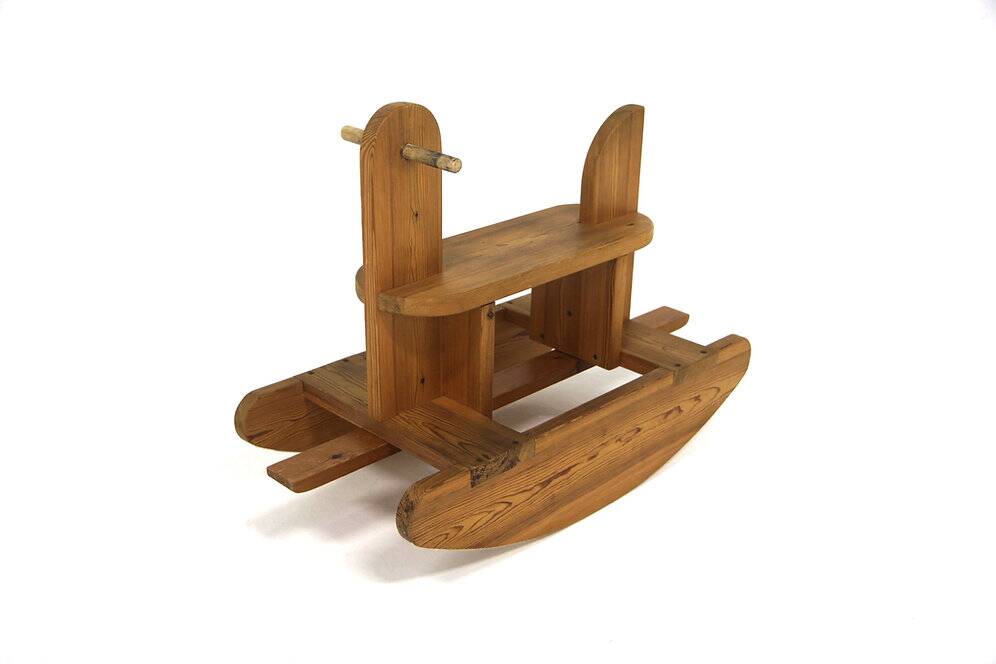 Cheval à bascule en bois, Suède, 1970