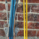 Retro pair of ski's child in blue wood 119 cm
