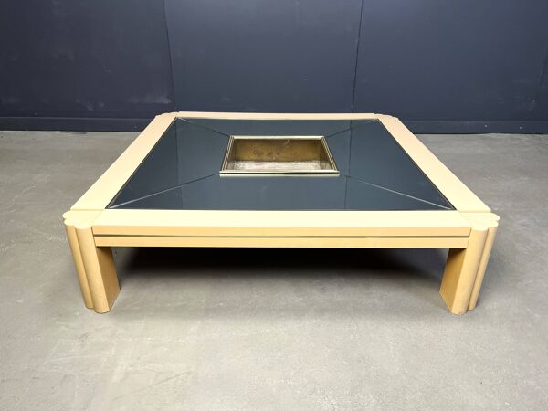 Table basse vintage en laque par Alain Delon pour Maison Jansen, années 1970