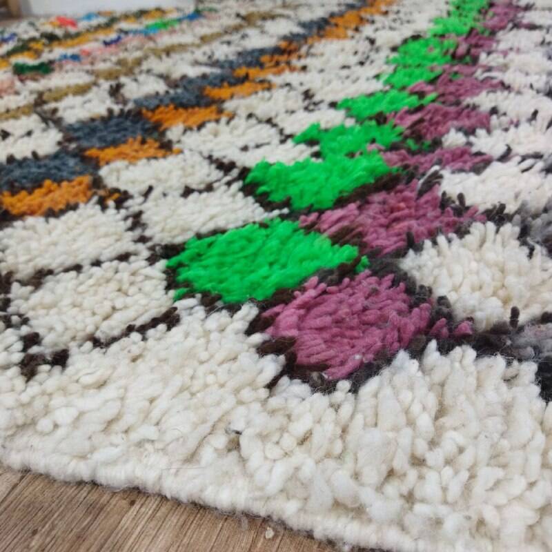Handmade wool Berber rug 245x153 cm