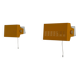 Pair of yellow metal wall lights from the mid-century by N Leuchten, 1960s, Germany.