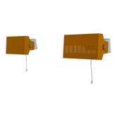 Pair of yellow metal wall lights from the mid-century by N Leuchten, 1960s, Germany.