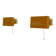 Pair of yellow metal wall lights from the mid-century by N Leuchten, 1960s, Germany.