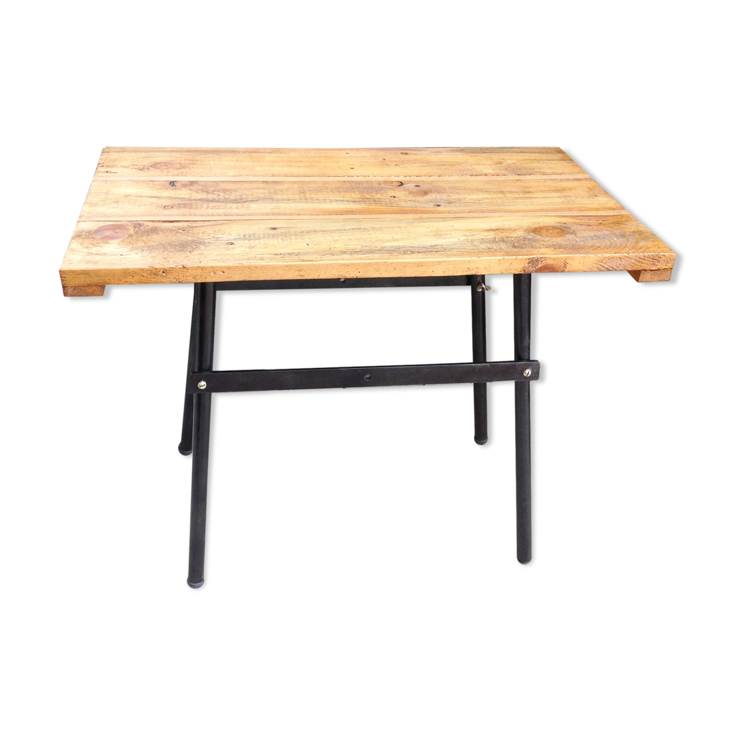 Wooden and metal side table industrial style 6070s