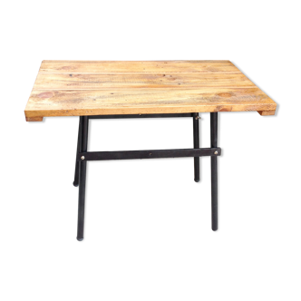 Wooden and metal side table industrial style 6070s