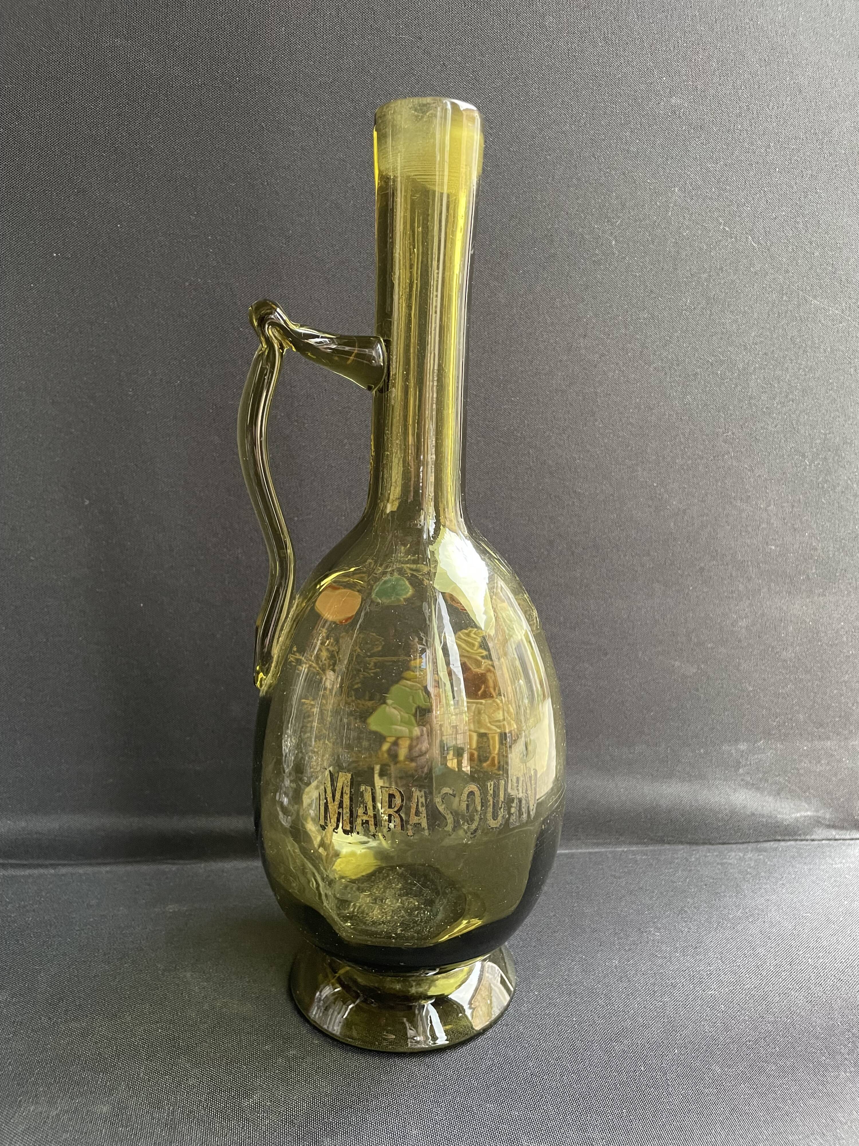 François-Théodore Legras - Verrerie La Plaine Saint Denis - Broc on pedestal with antique green background