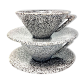 Tasses à café céramique moucheté grise