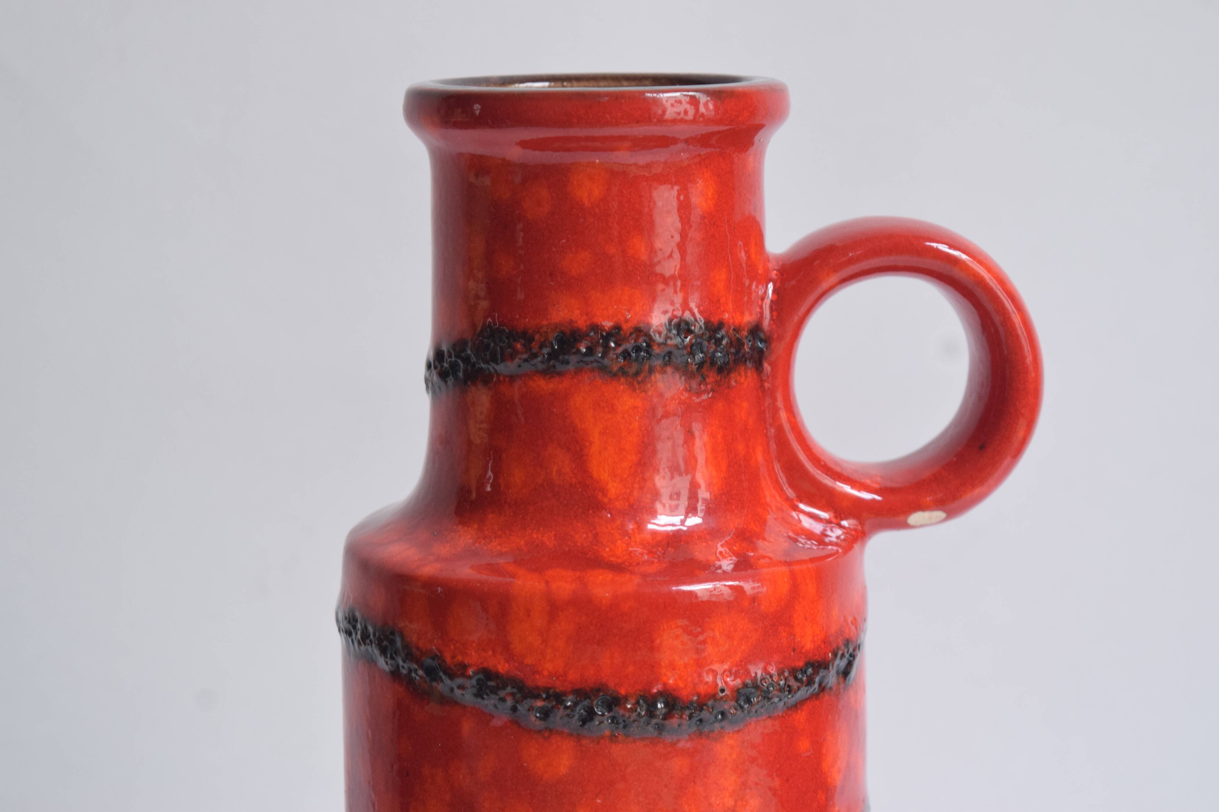 Scheurich Keramik vase red Fat Lava - West Germany 401 28