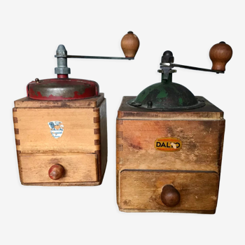 2 old coffee grinders