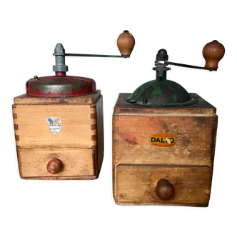 2 old coffee grinders