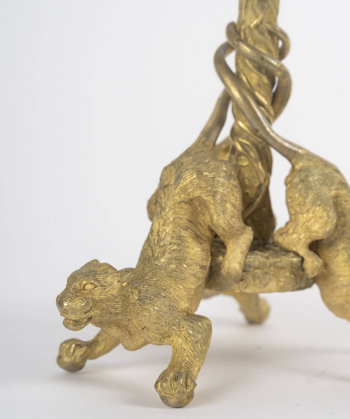 Pair of gilded bronze candlesticks from the Napoléon III period.