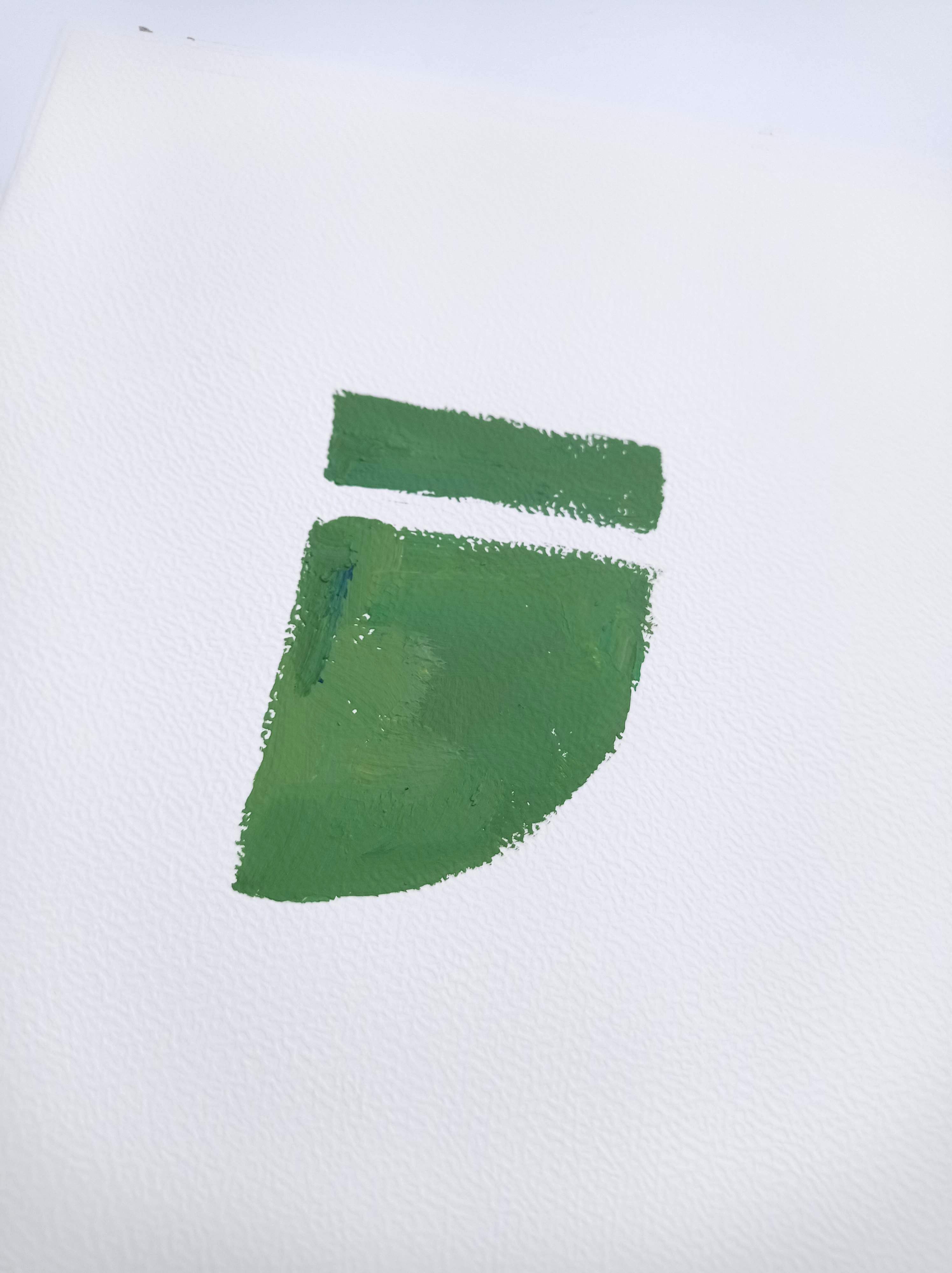 Green geometric minimalist painting