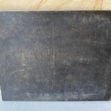 Peinture sur bois ancienne représentant un port