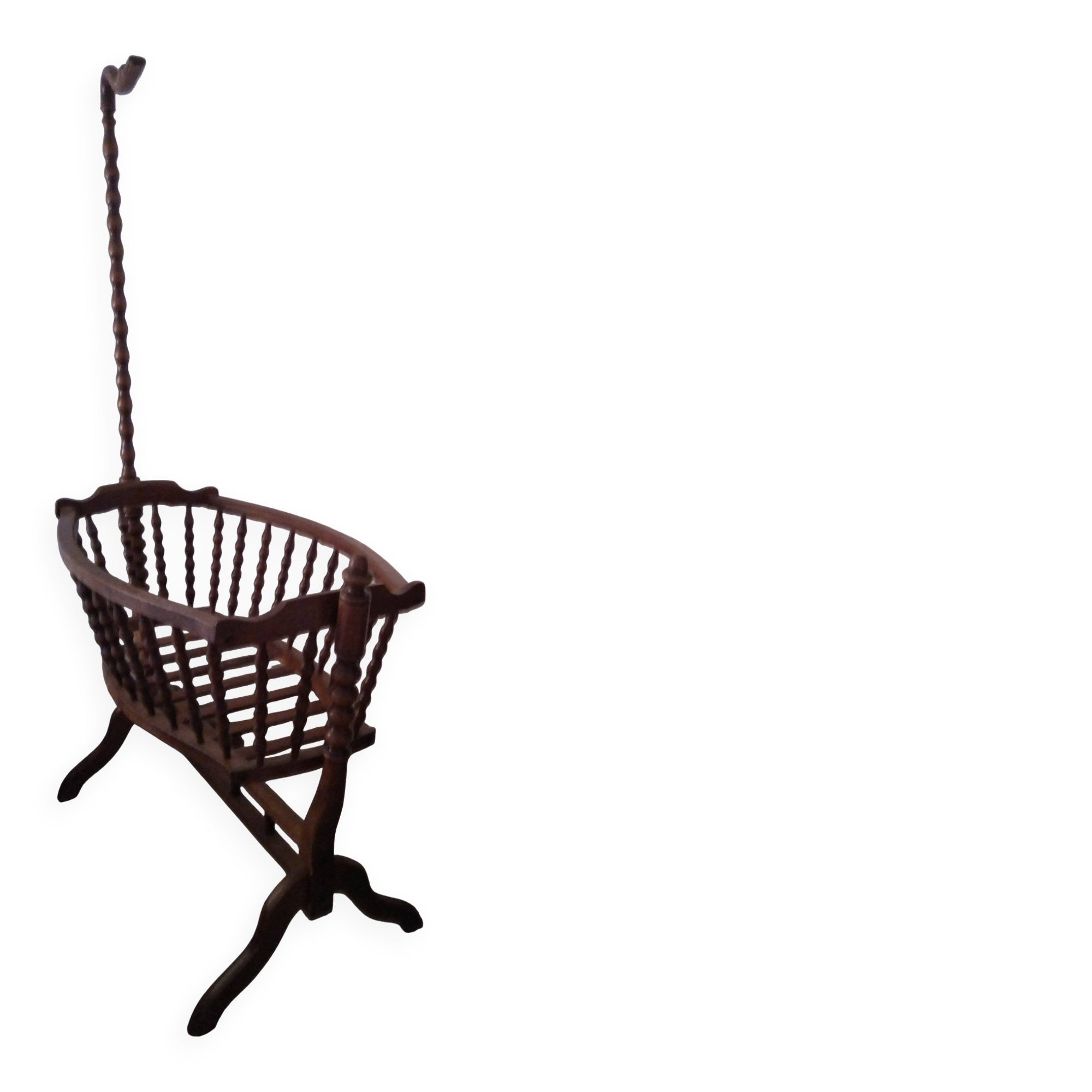 Antique swan neck cradle in very good condition.