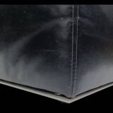 Pair of vintage black leather easy chairs