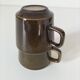 Vintage stackable stoneware coffee cup duo – Japan ceramics 1970