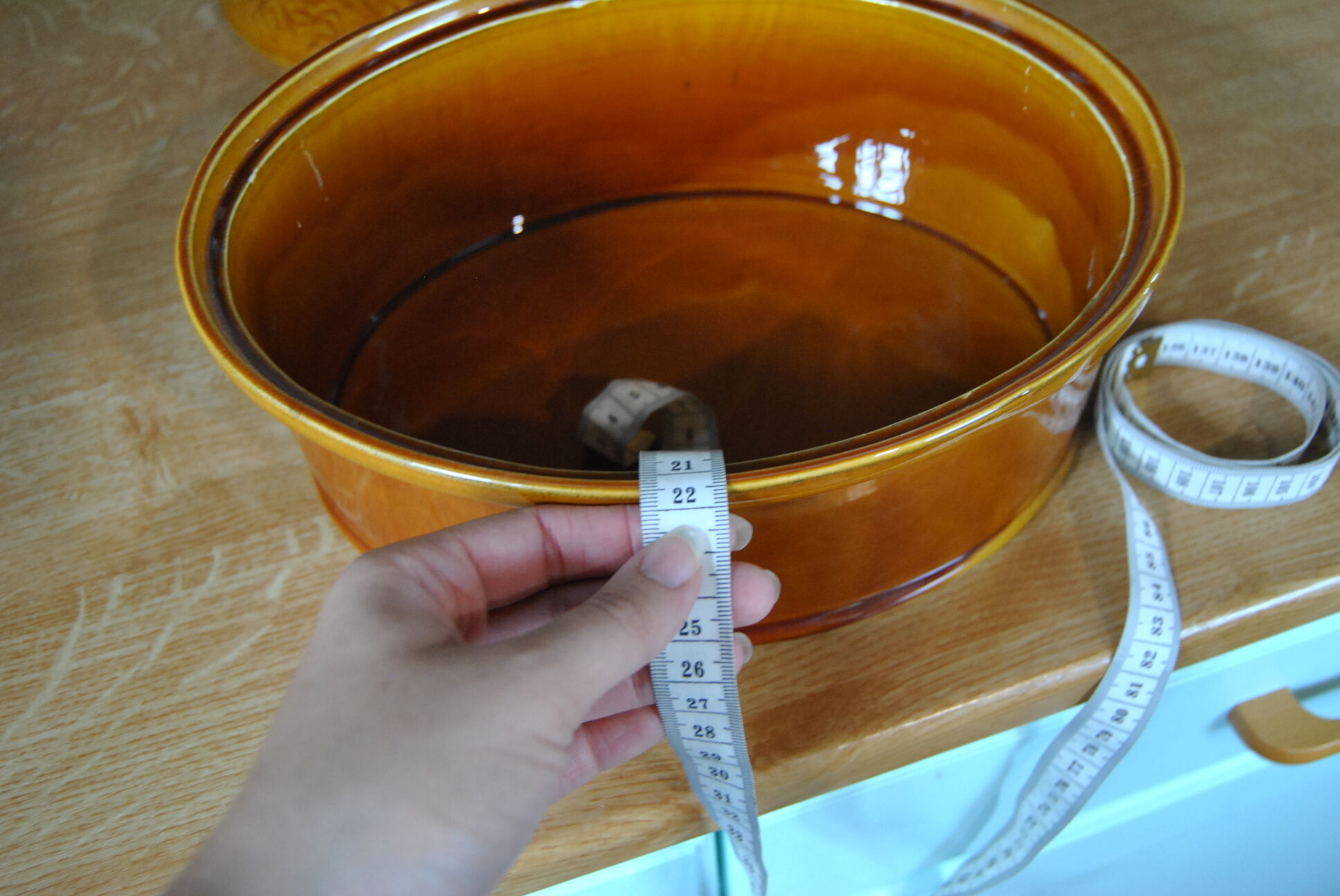 Vintage yellow enamelled rabbit terrine