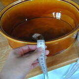 Vintage yellow enamelled rabbit terrine