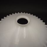 French Frilled Glass Pendant Shade White Opaline Glass Scalloped Edge 256