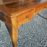 large double-sided walnut desk 3 drawers 2 pulls