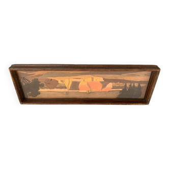 Inlaid wooden tray