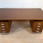 Vintage Bauhaus Oak Veneer Desk from Mücke & Melder, 1940s
