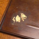 Plateau Indochine marqueterie de nacre décor d'oiseau 1900