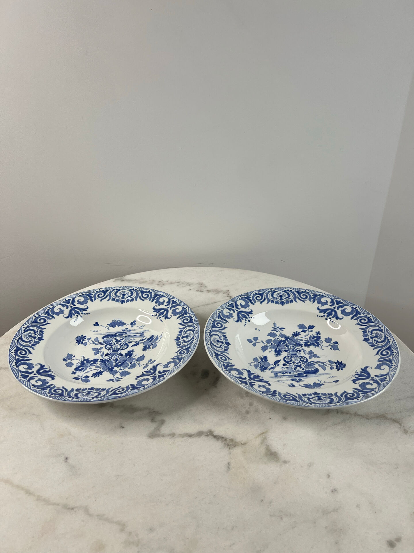 Assiette creuse ancienne Sarreguemines — Collection Shanghai lot de 2
