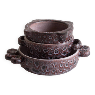 Set of a cup, small bowl and mortar, Jean Austruy, France, 60s/70s