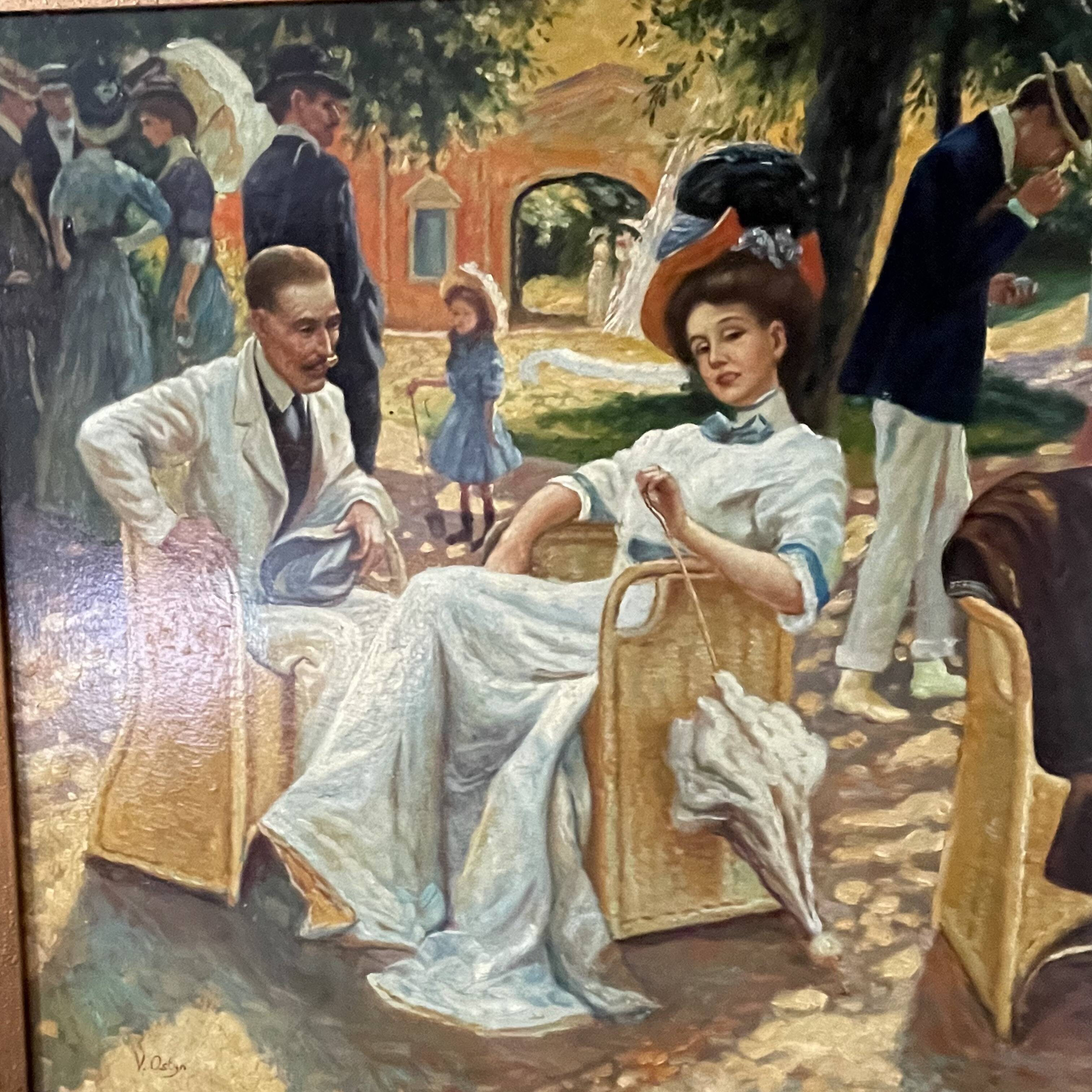 Oil on panel after Oscar Arthur Bluhm 99x73cm