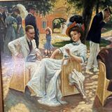 Oil on panel after Oscar Arthur Bluhm 99x73cm