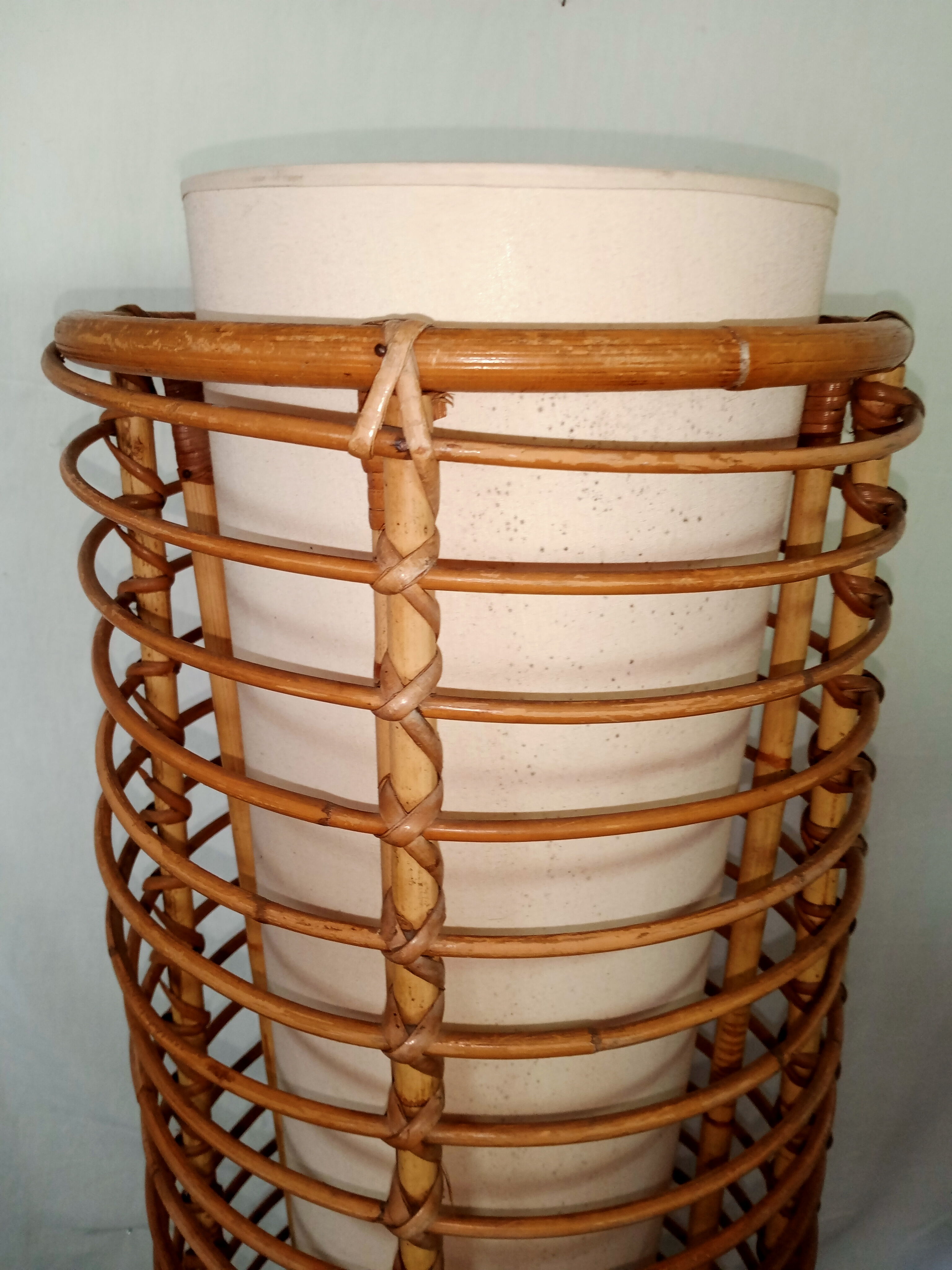 Vintage bamboo floor lamp