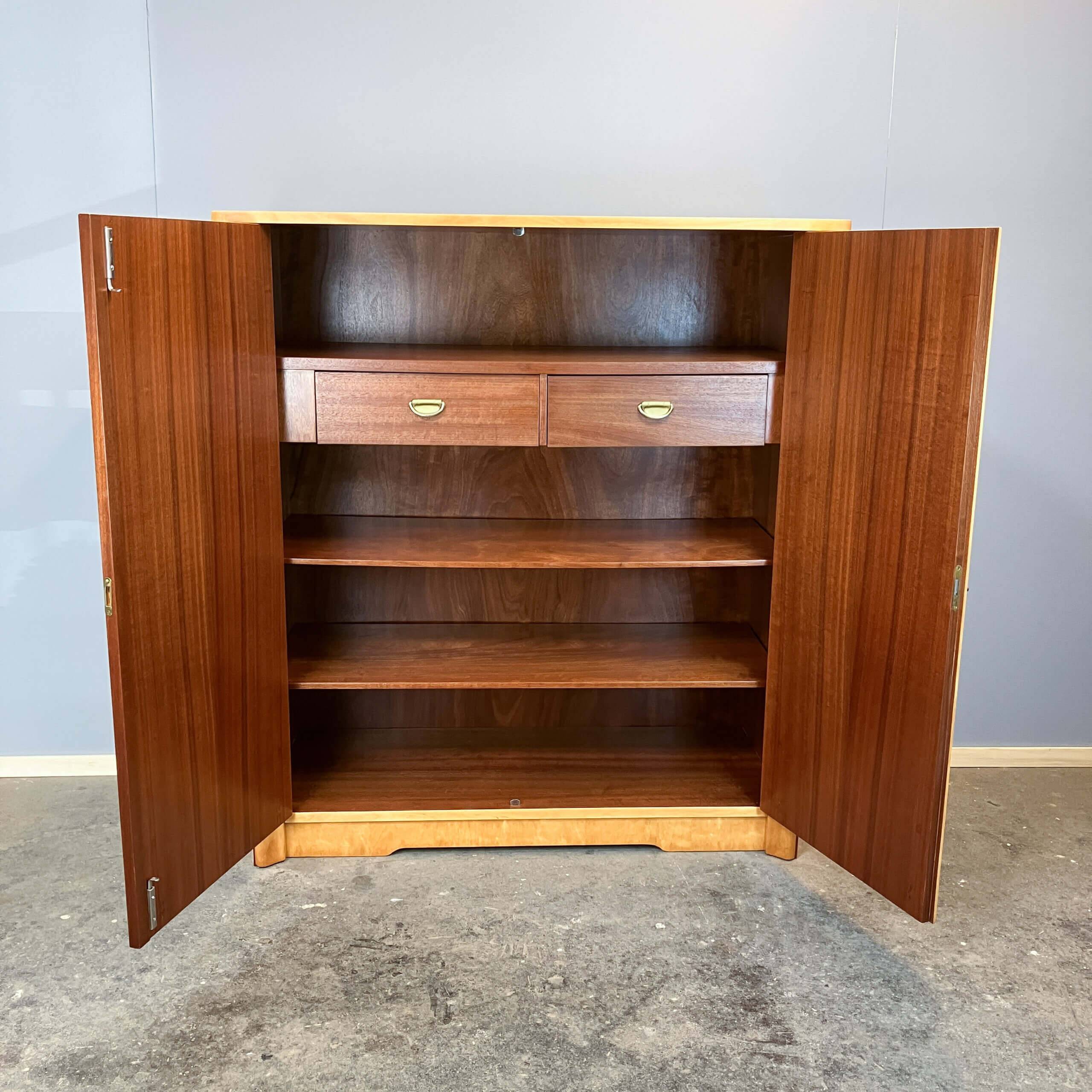 Chest of drawers, flamed birch, 1950s