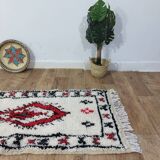 Handmade Berber wool rug 133 X 74 CM