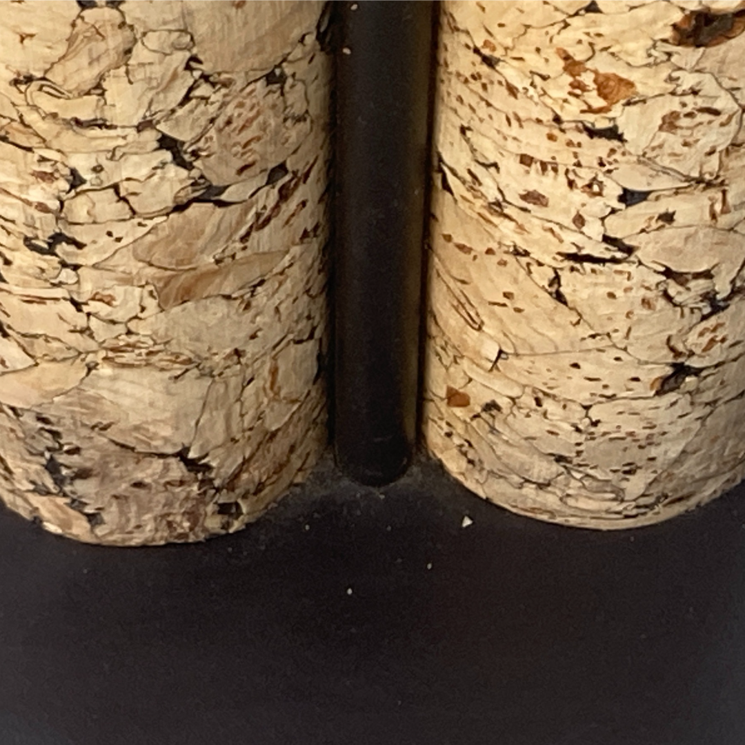 Large Cork and Black Metal Table Lamp, Germany, 1970s