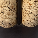 Large Cork and Black Metal Table Lamp, Germany, 1970s