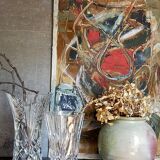 Duo of vintage French crystal vases