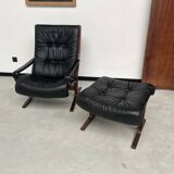 2 "Siesta" armchairs with their ottomans by Ingmar Relling, circa 1970