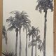 Signed monochrome watercolor painting “sunset over the palm trees”