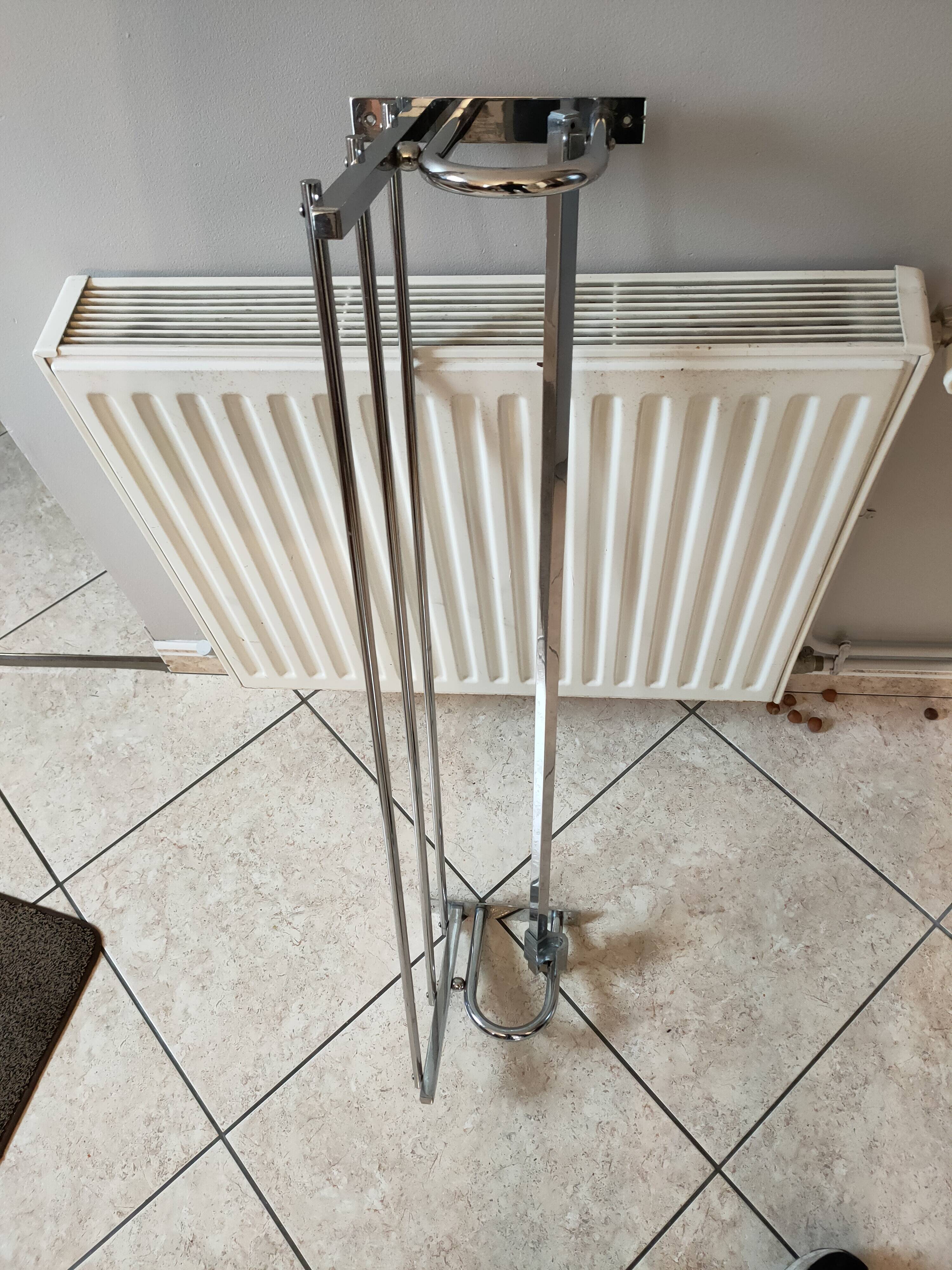 art deco coat rack in chrome metal