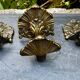 3 brass coat hooks in Rococo style, Louis XV, towel holder.
