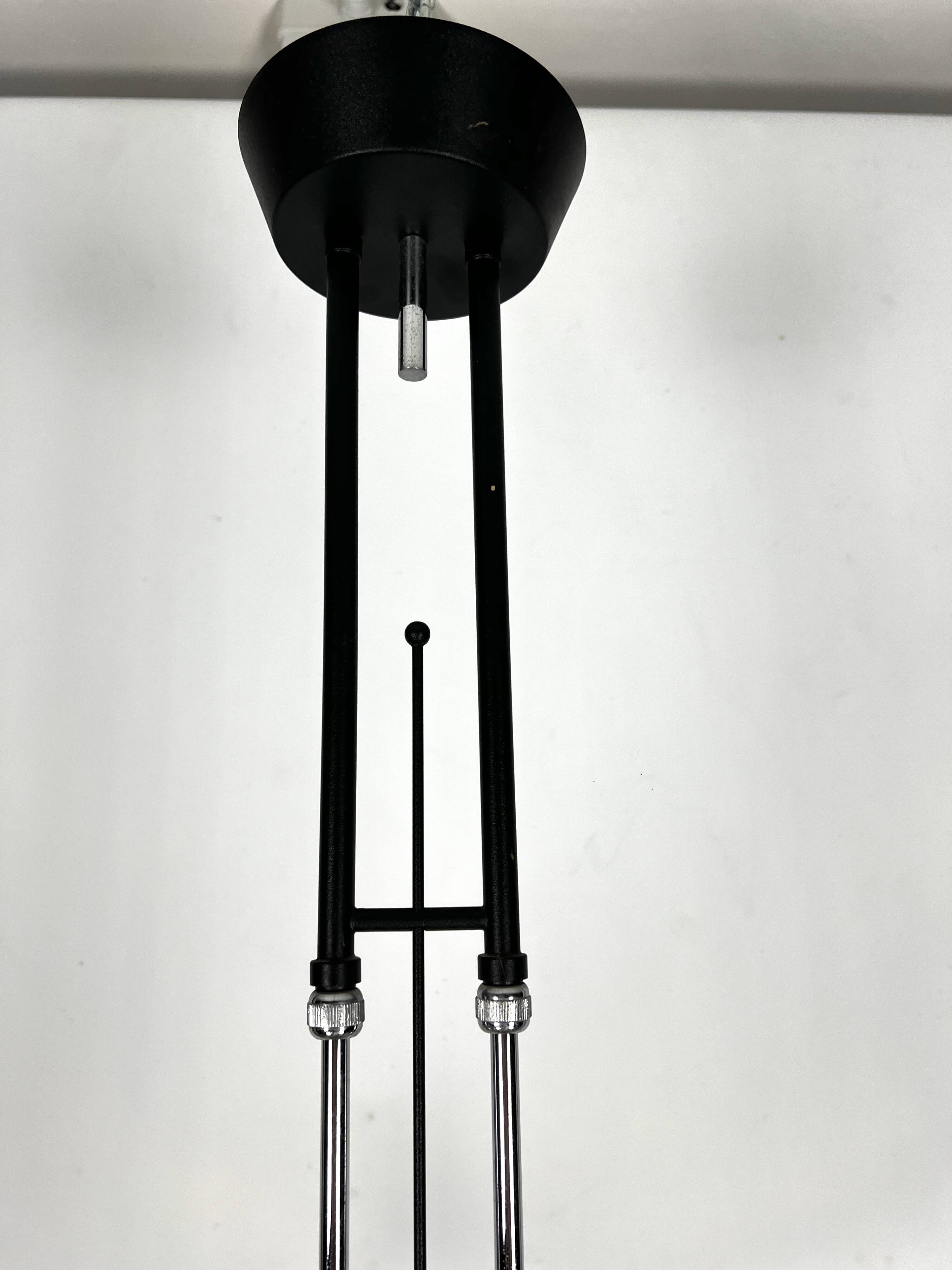 Postmodern Italian Thick Murano glass chandelier from 80s