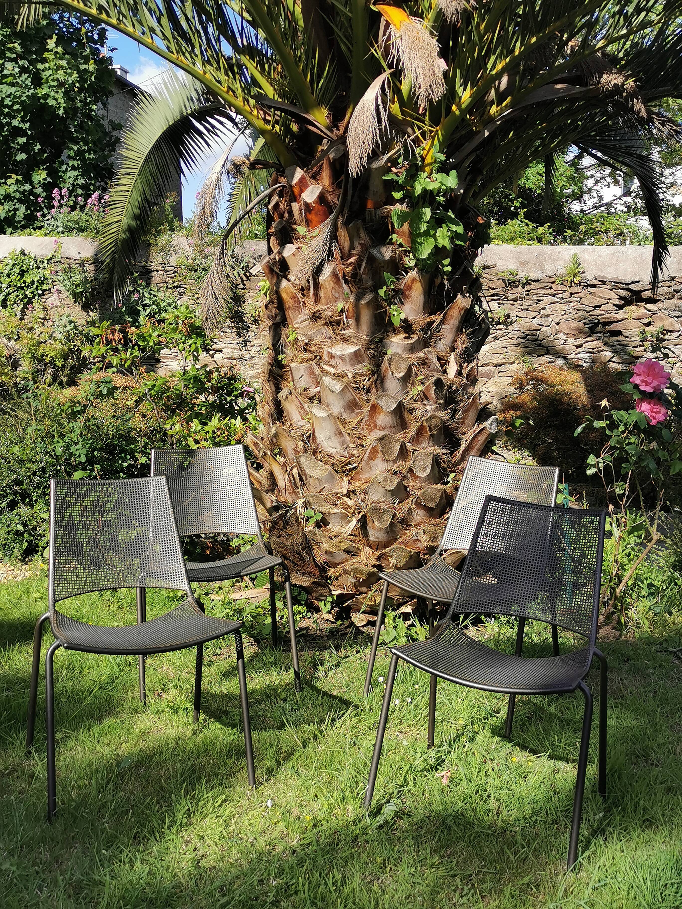 4 Emu garden chairs stackable design