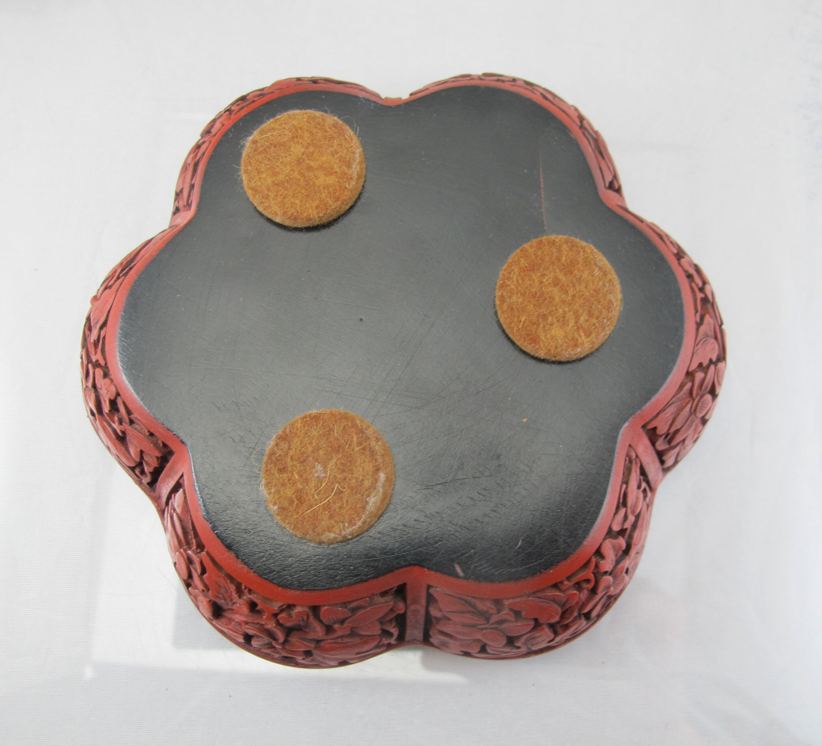 Old Chinese box in red lacquer Beijing China Asia