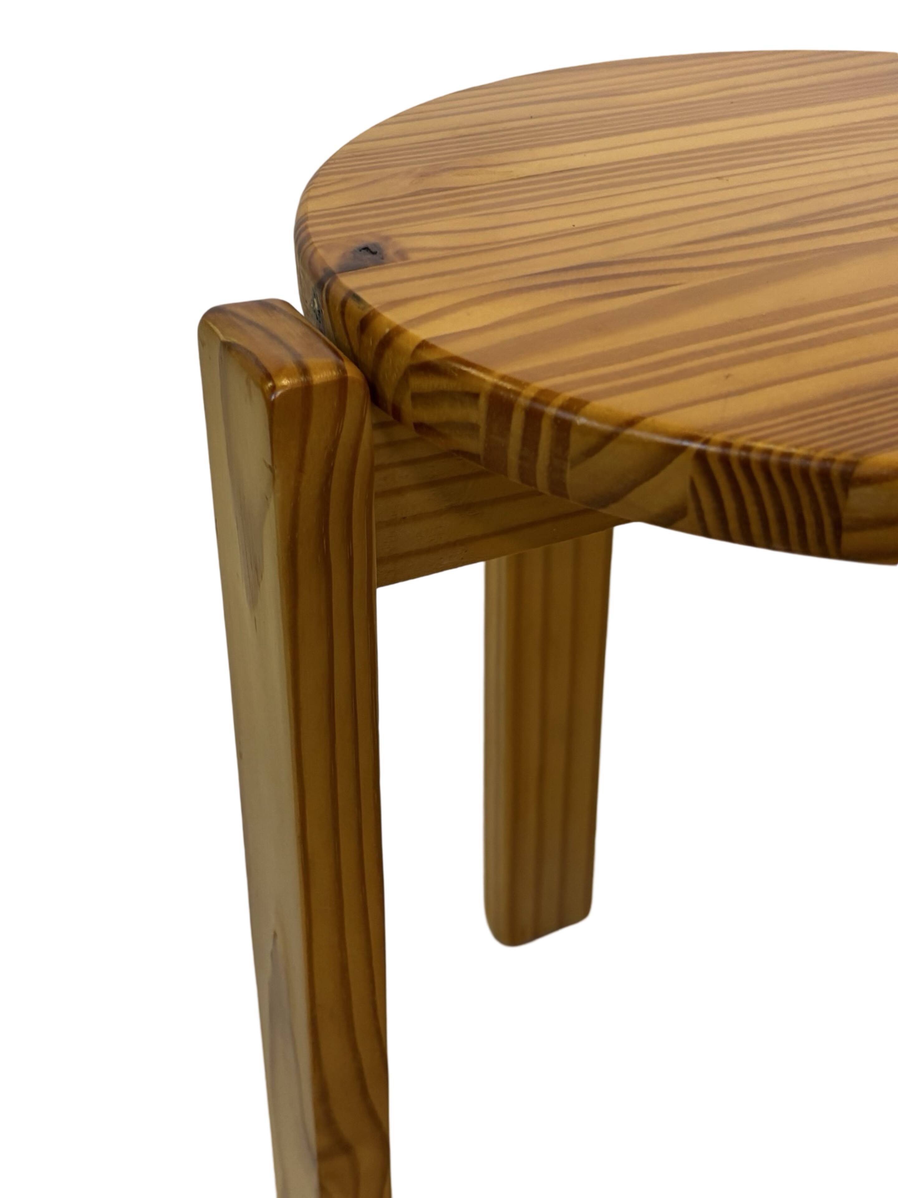 Mid century pinewood stool, minimalistic design 1960s