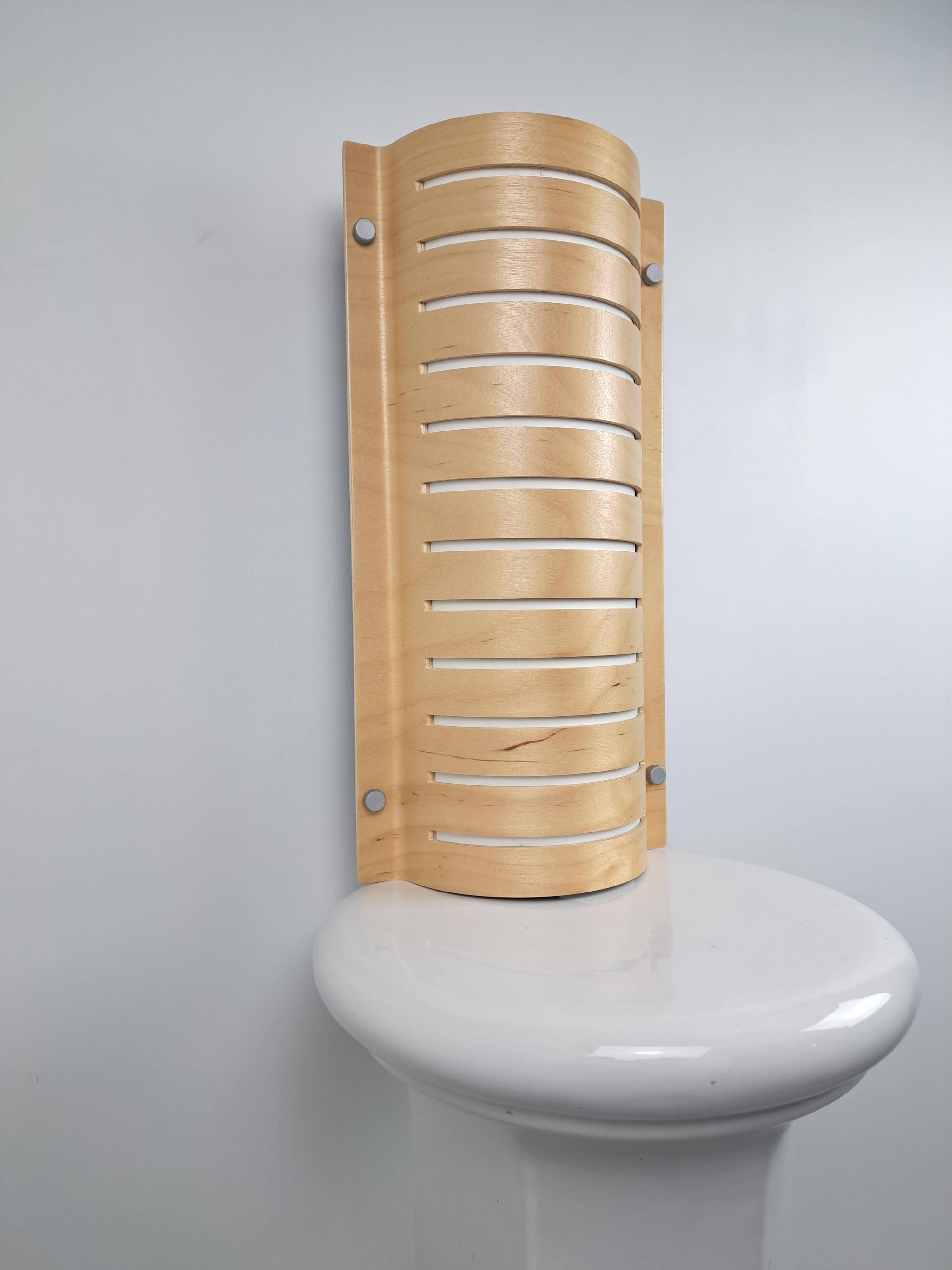 Pair of vintage 90s Strimma bent wood wall lights from Ikea