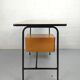 Bureau vintage formica et métal caisson deux tiroirs