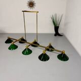 Large brass and green opaline pendant lamp 260 cm 1970s