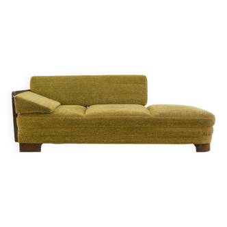 Art deco sofa / daybed in original green bouclé fabrics