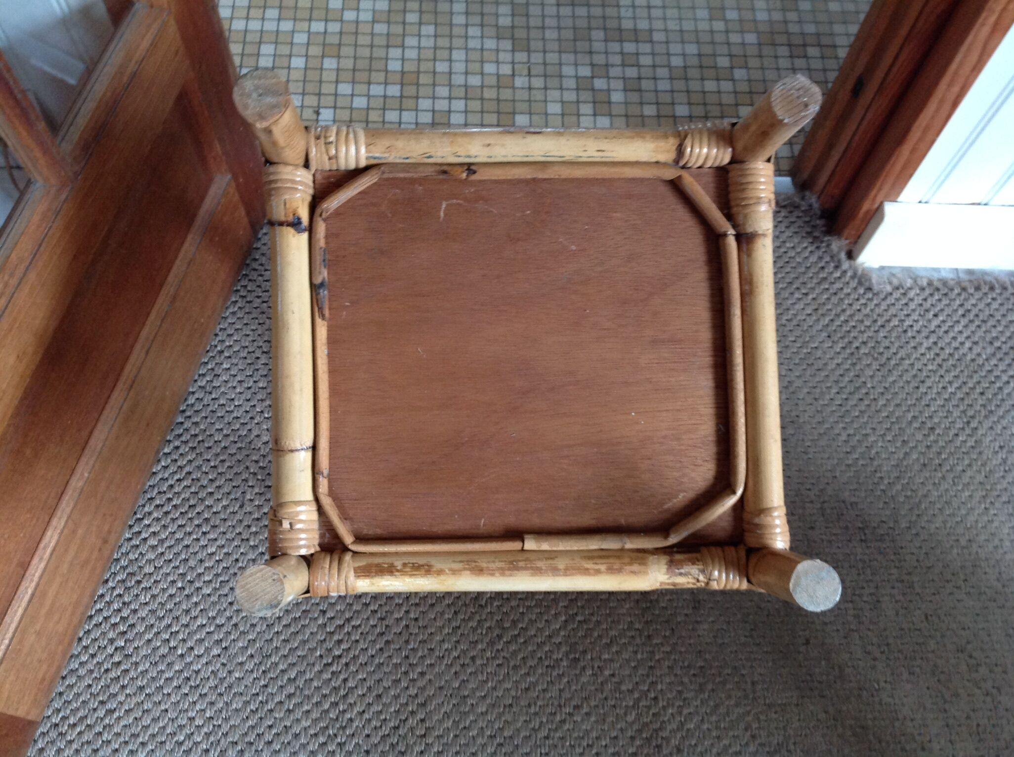 Rattan side table